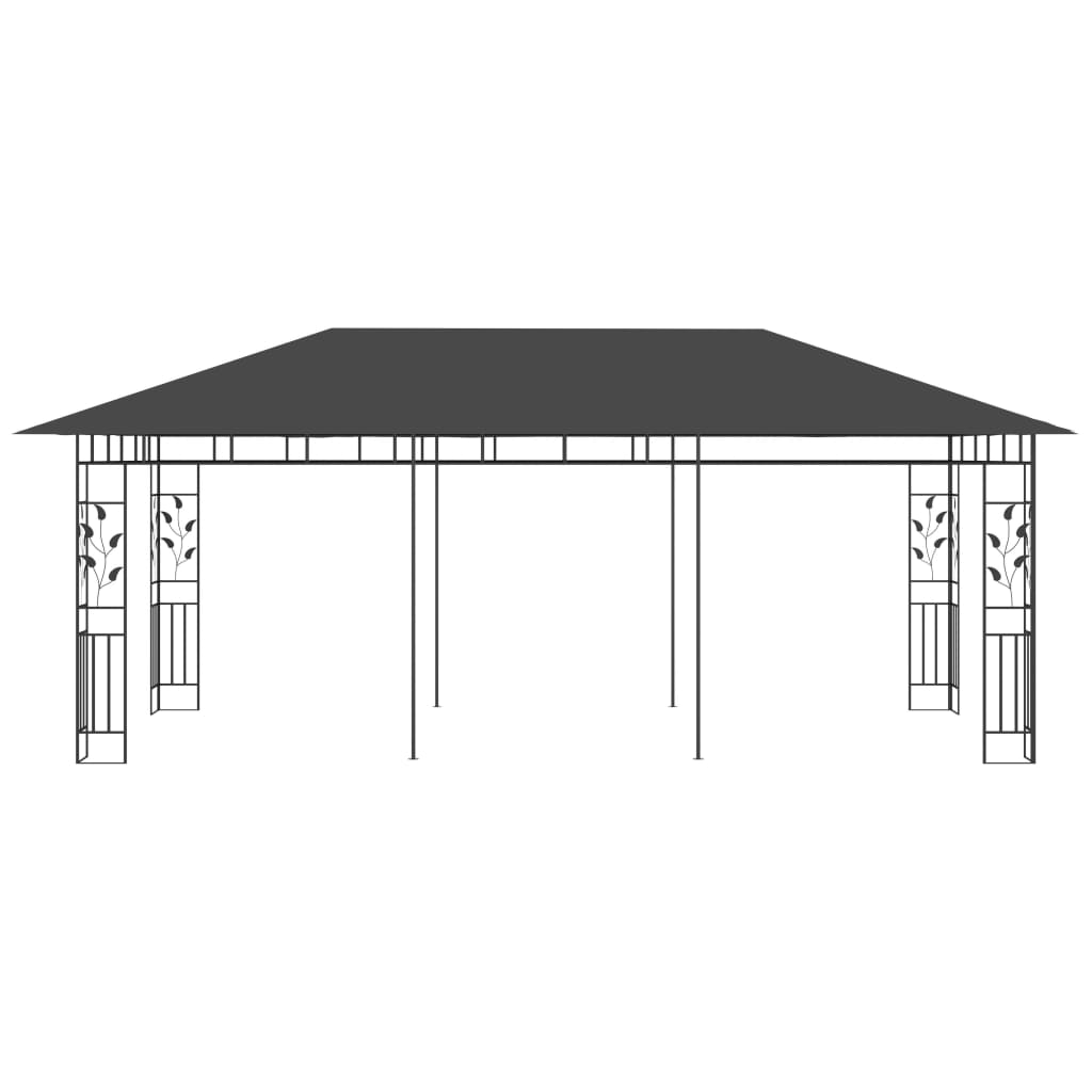 Pavilion cu plasă anti-țânțari, antracit, 6 x 3 x 2,73 m