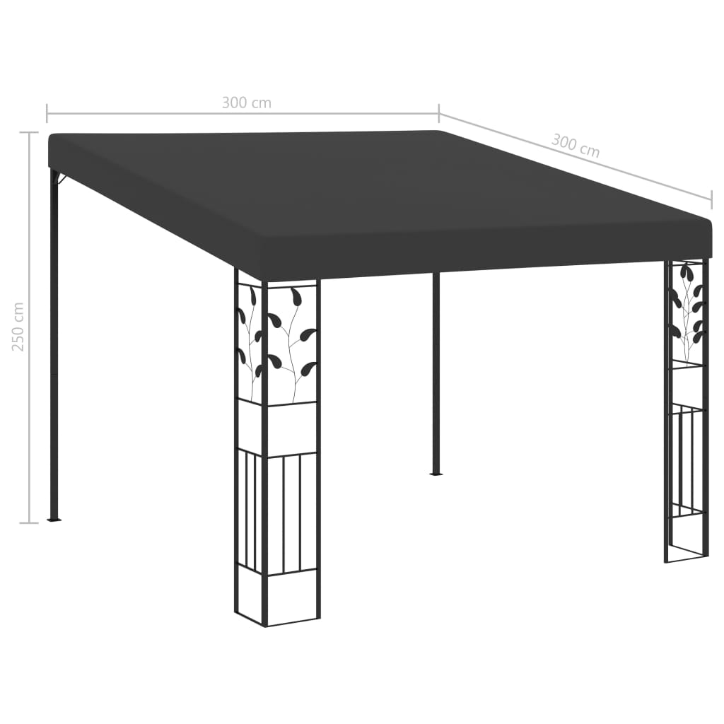 Pavilion de perete, antracit, 3 x 3 x 2,5 m