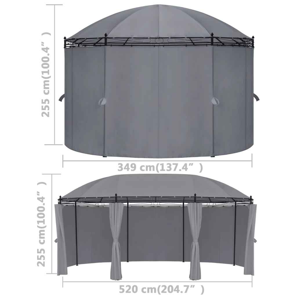 Pavilion cu perdele, antracit, 520x349x255 cm