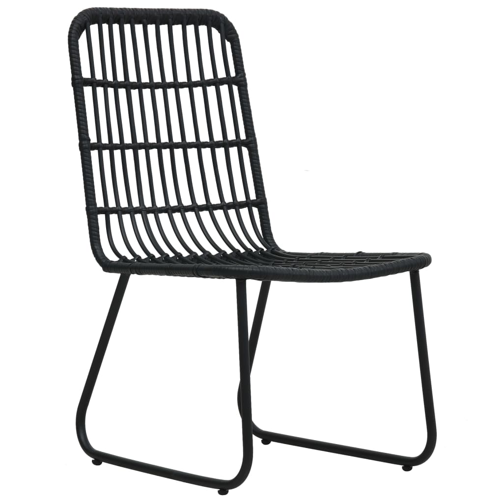 Set mobilier de bistro, 3 piese, negru, poliratan