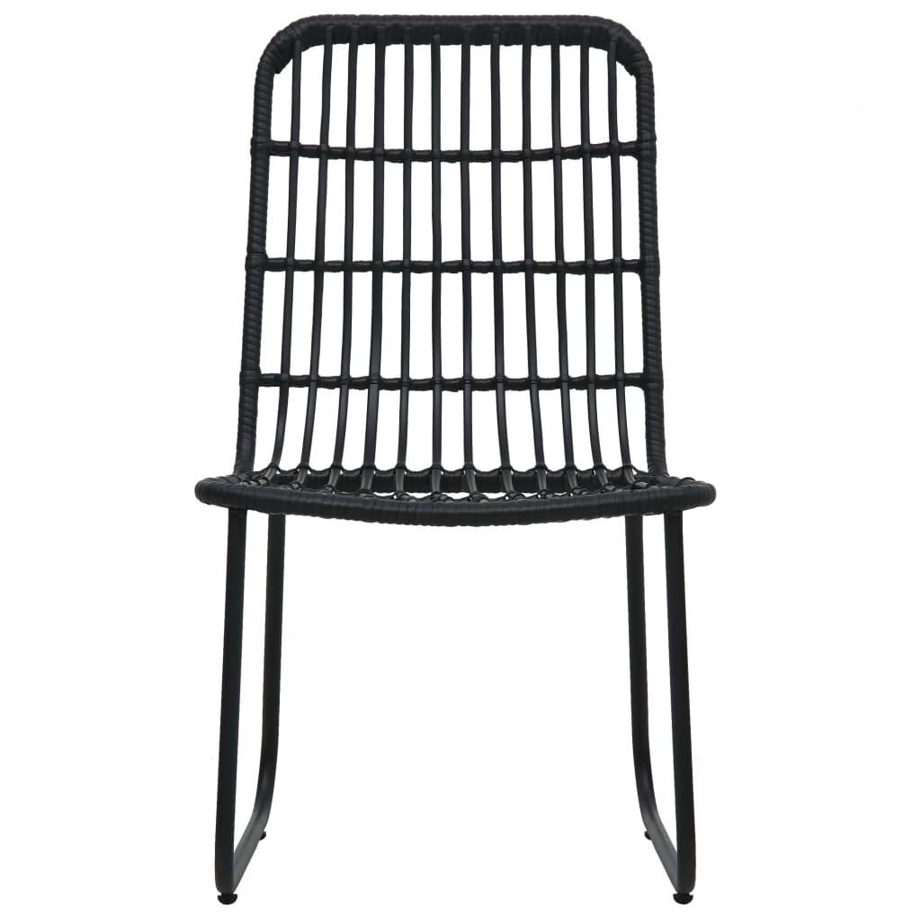 Set mobilier de bistro, 3 piese, negru, poliratan