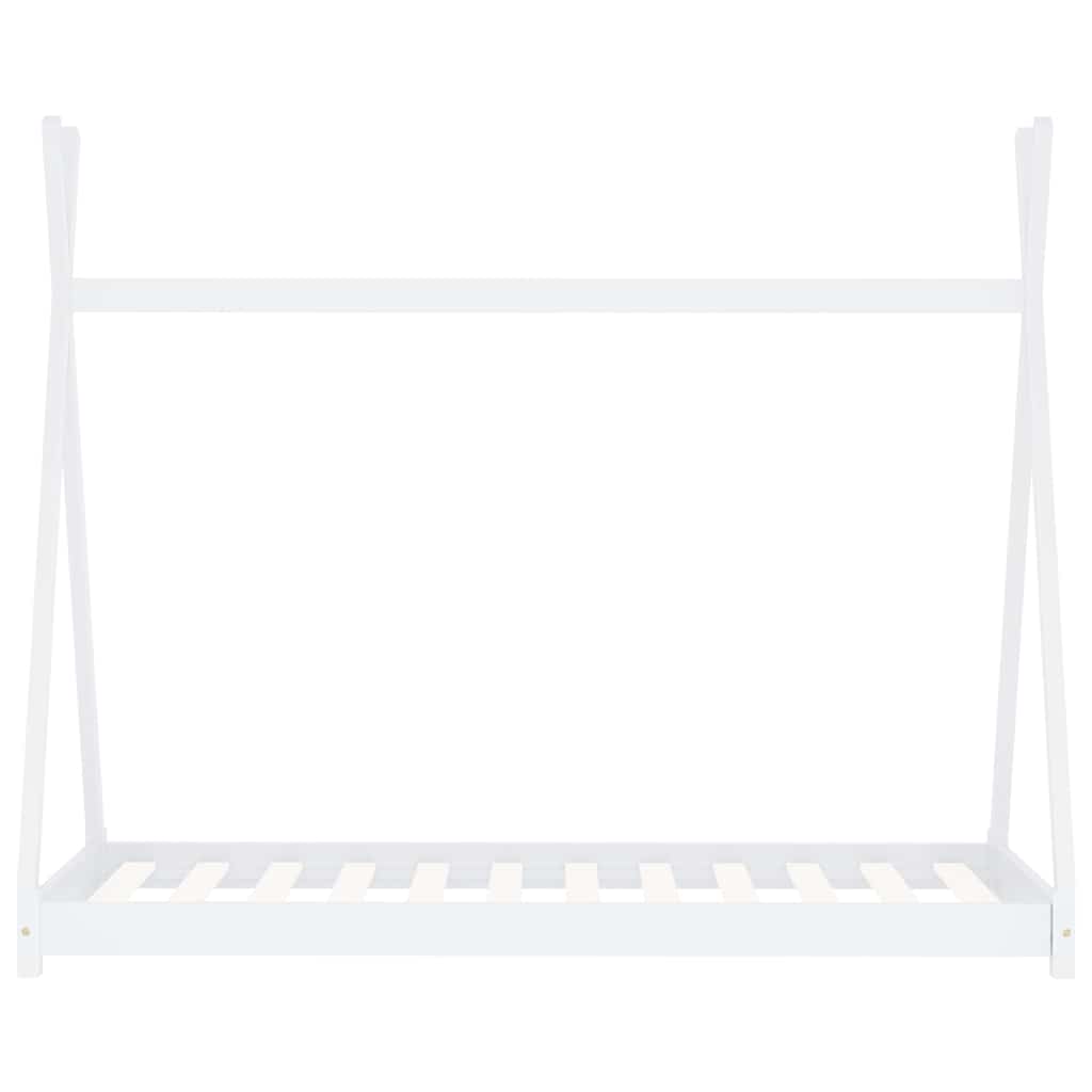 Cadru pat de copii, alb, 70 x 140 cm, lemn masiv de pin