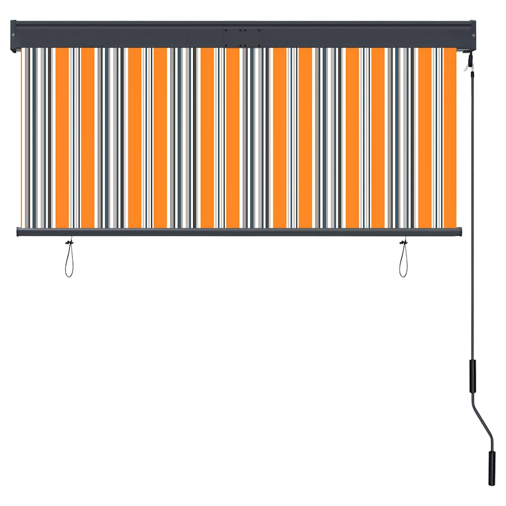 Jaluzea tip rulou de exterior, galben și albastru, 140 x 250 cm