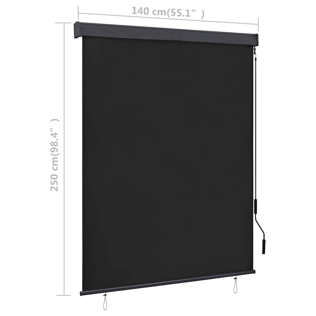 Jaluzea tip rulou de exterior, antracit, 140 x 250 cm