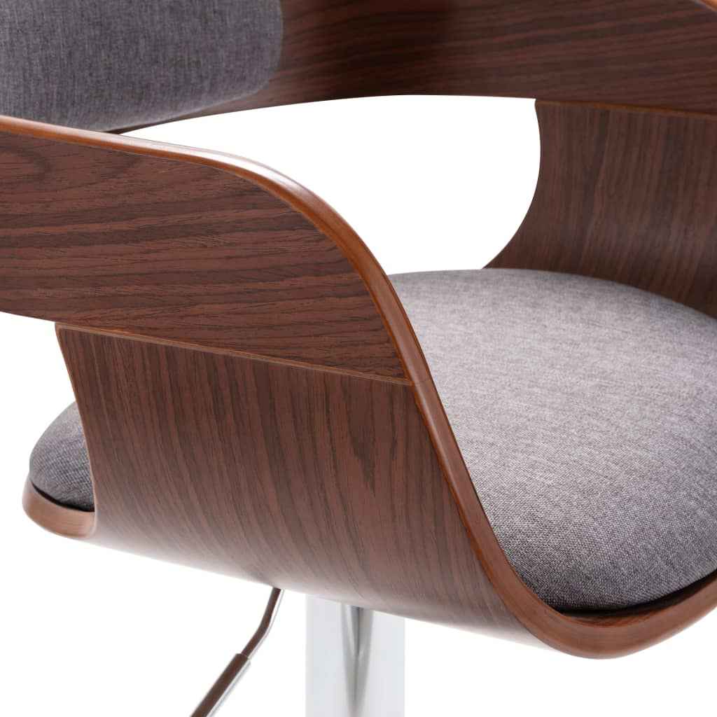 Scaun de bar, placaj și material textil gri