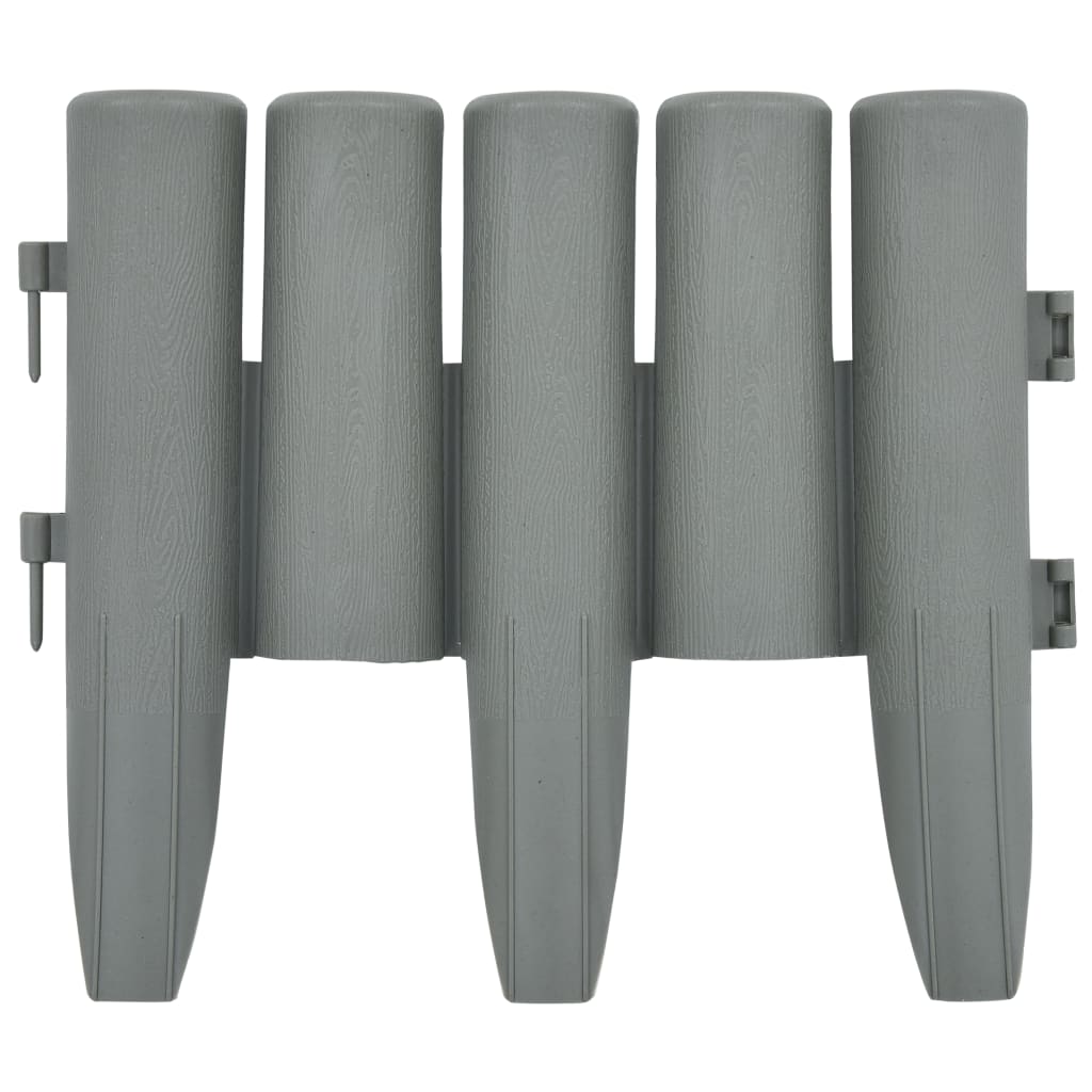 Borduri de gazon, 36 buc., gri, 10 m, PP