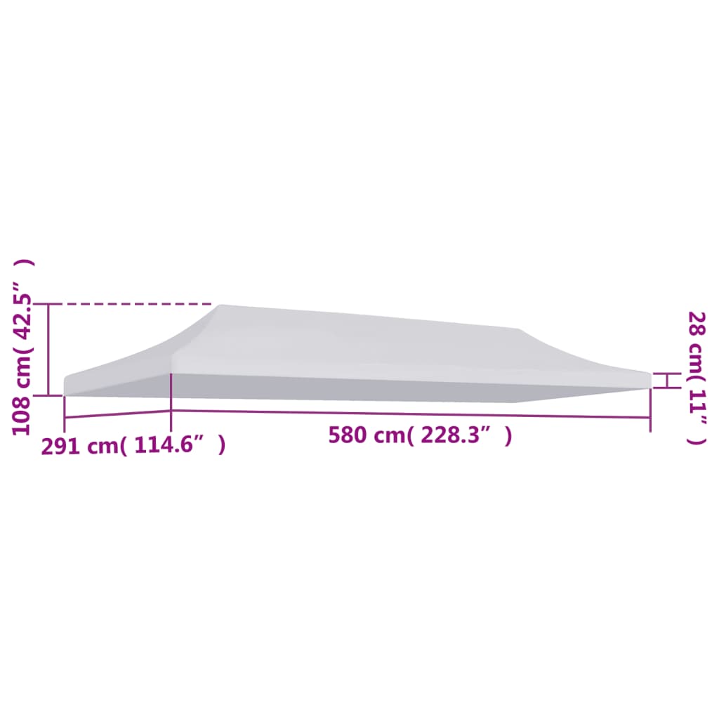 Acoperiș cort de petrecere, alb, 3 x 6 m