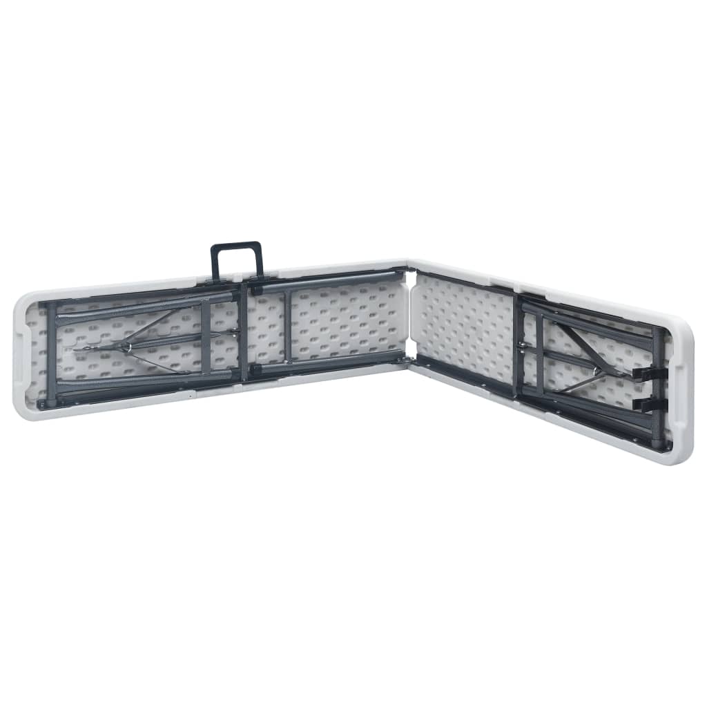 Bănci de grădină pliabile, 2 buc., alb, 180 cm, HDPE