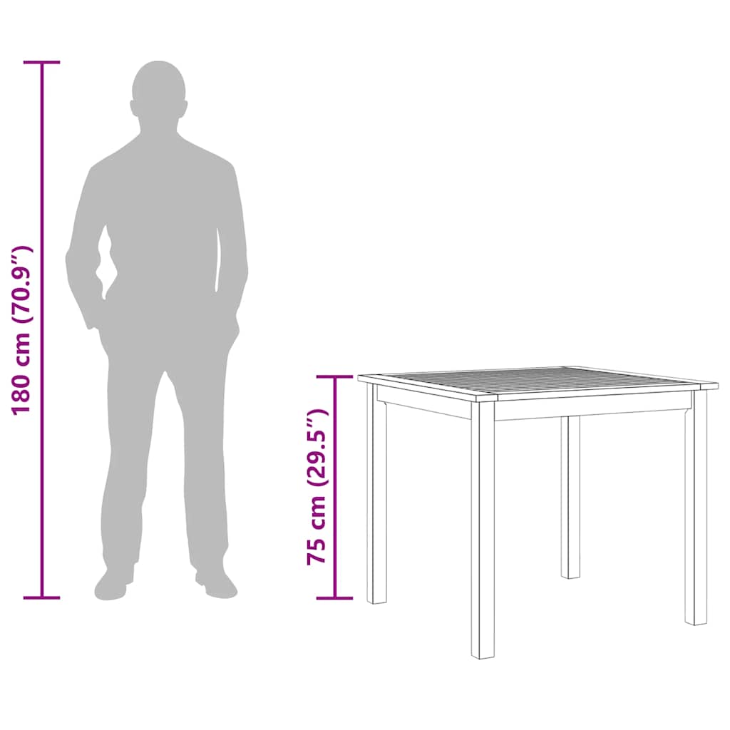 Masă de grădină, 85 x 85 x 74 cm, lemn masiv de acacia