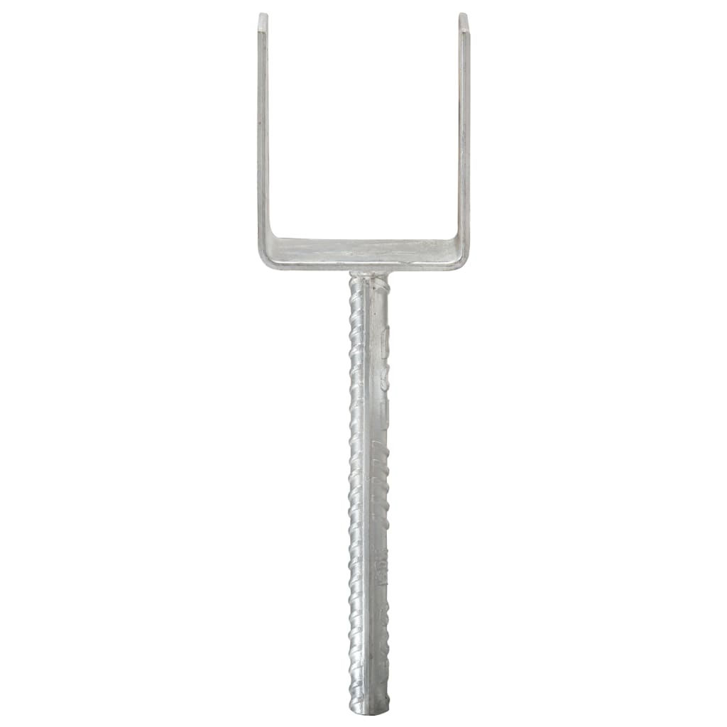 Ancore de gard, 6 buc., argintiu, 8x6x30 cm, oțel galvanizat