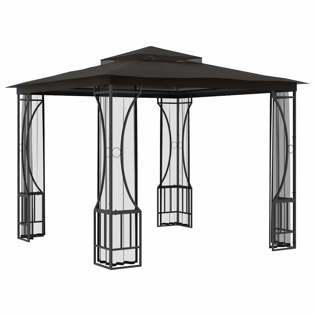 Pavilion cu plase, antracit, 300 x 300 x 265 cm