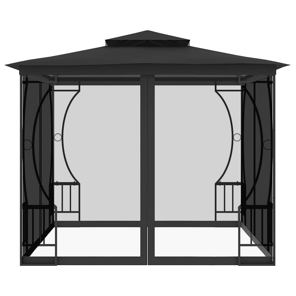 Pavilion cu plase, antracit, 300 x 300 x 265 cm