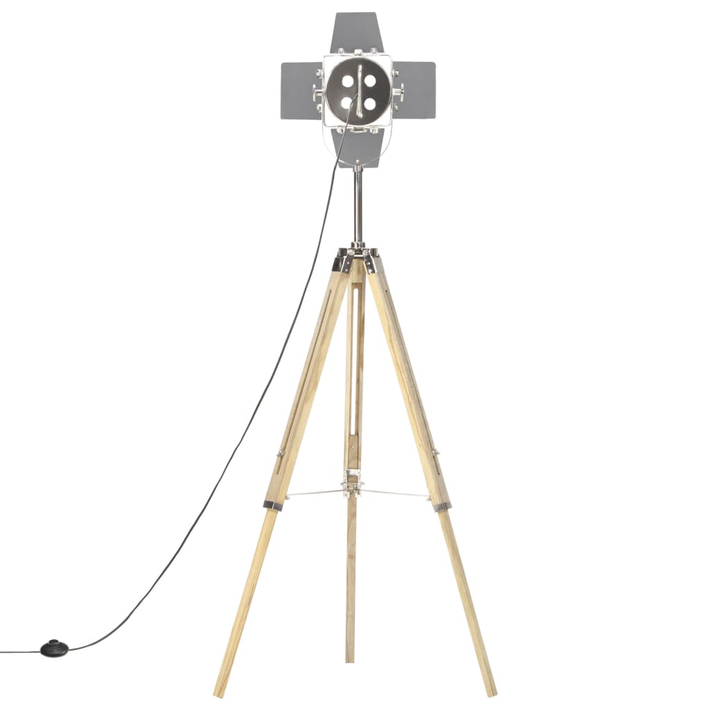 Lampă de podea cu trepied, 140 cm, lemn masiv de mango