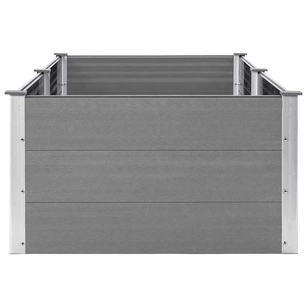 Strat înălțat de grădină, gri, 250 x 100 x 54 cm, WPC