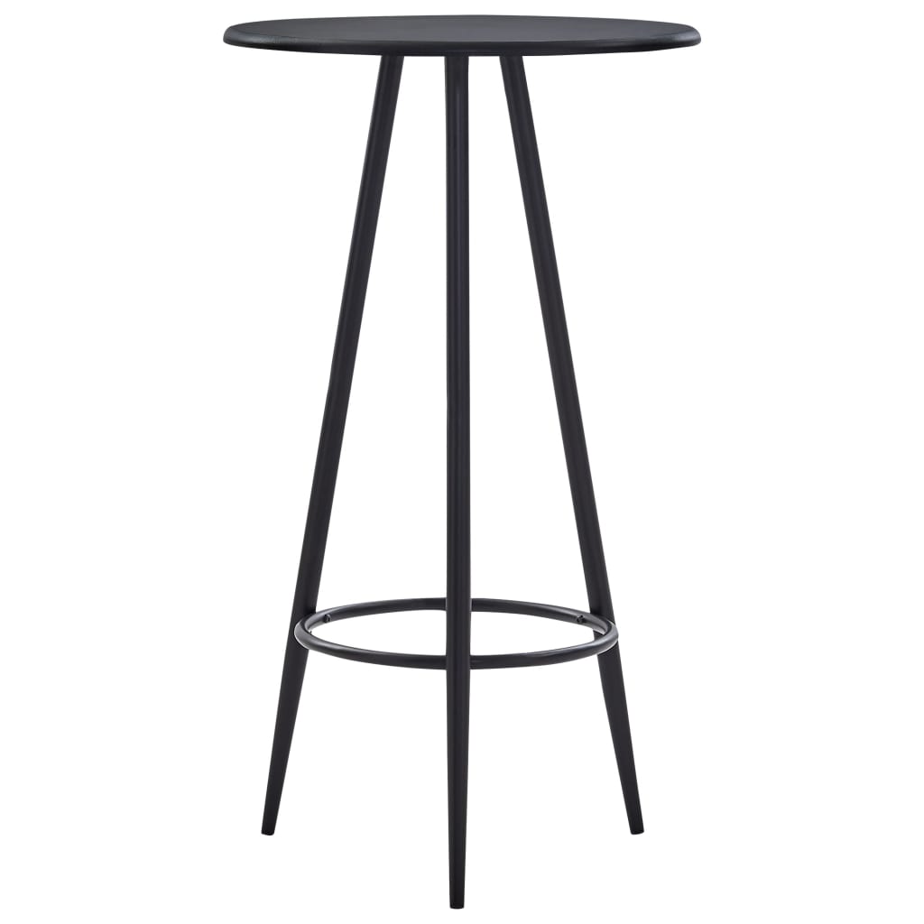 Set mobilier de bar, 3 piese, negru, material textil