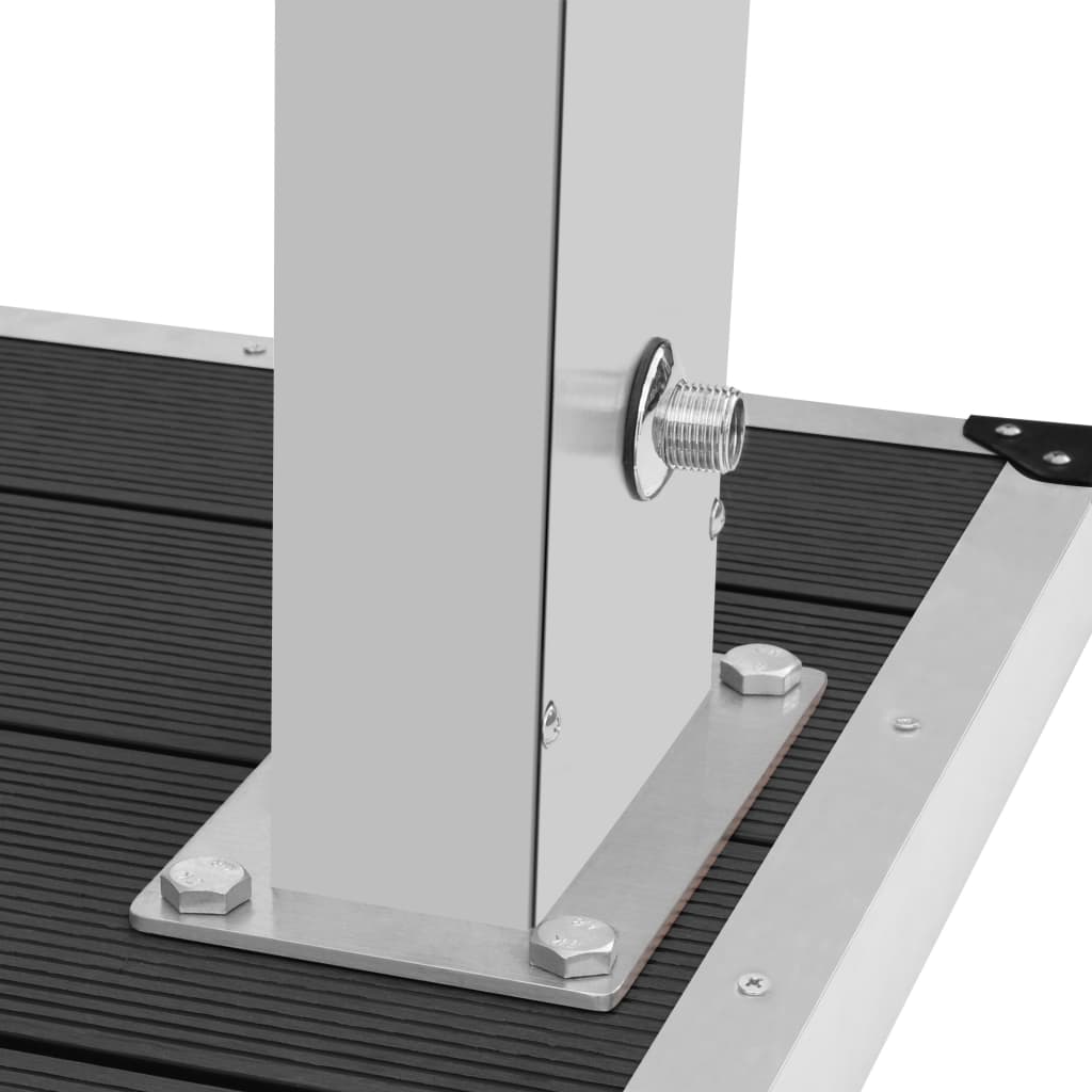 Duș de exterior cu tăviță, WPC și oțel inoxidabil