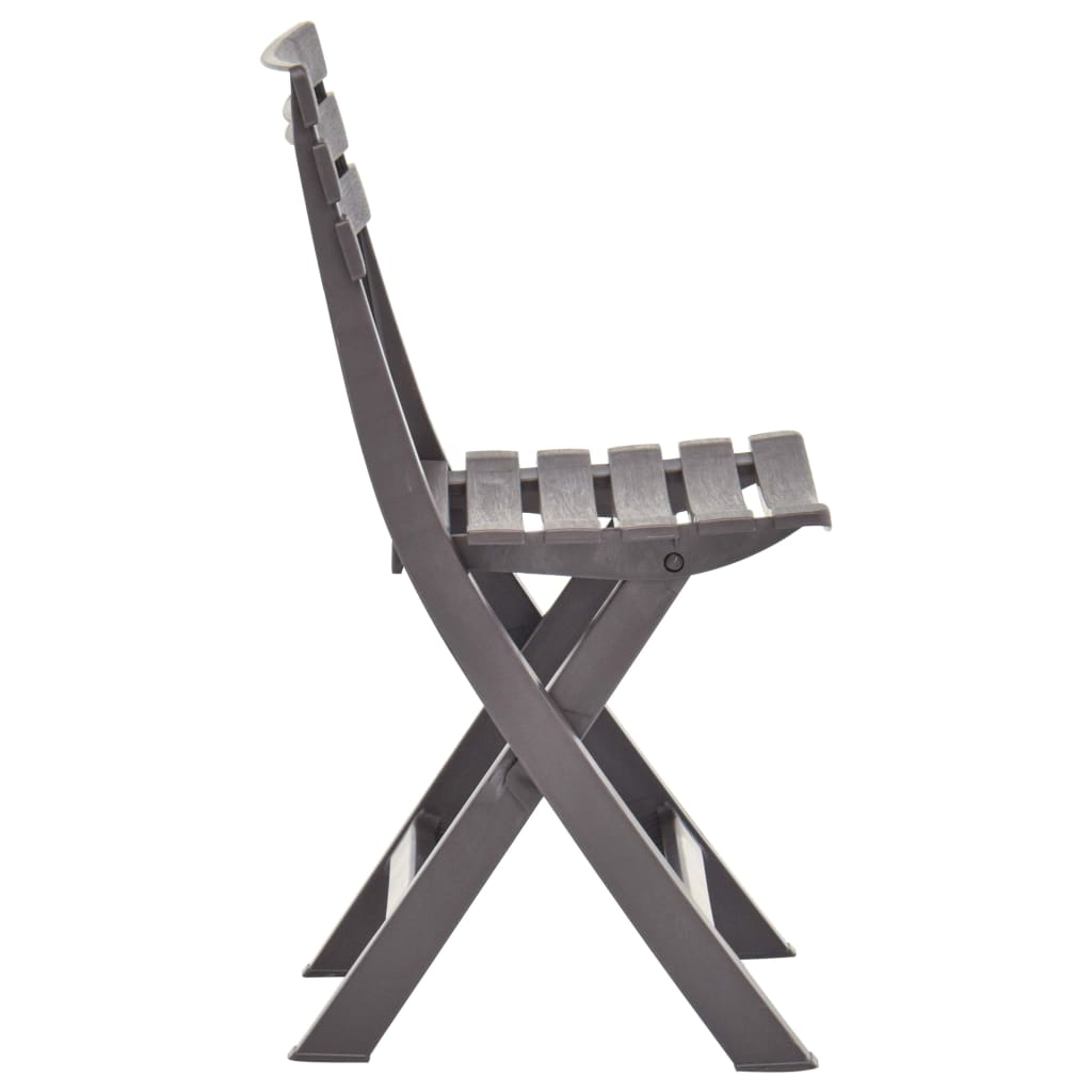 Scaune de grădină pliabile, 2 buc., cafeniu, plastic