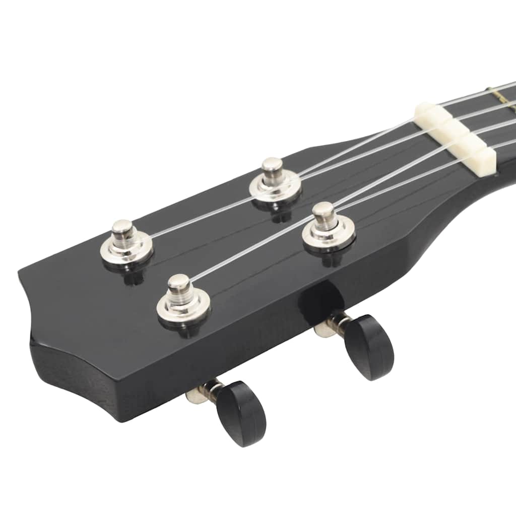 Set ukulele soprano, cu husă, pentru copii, negru, 21"