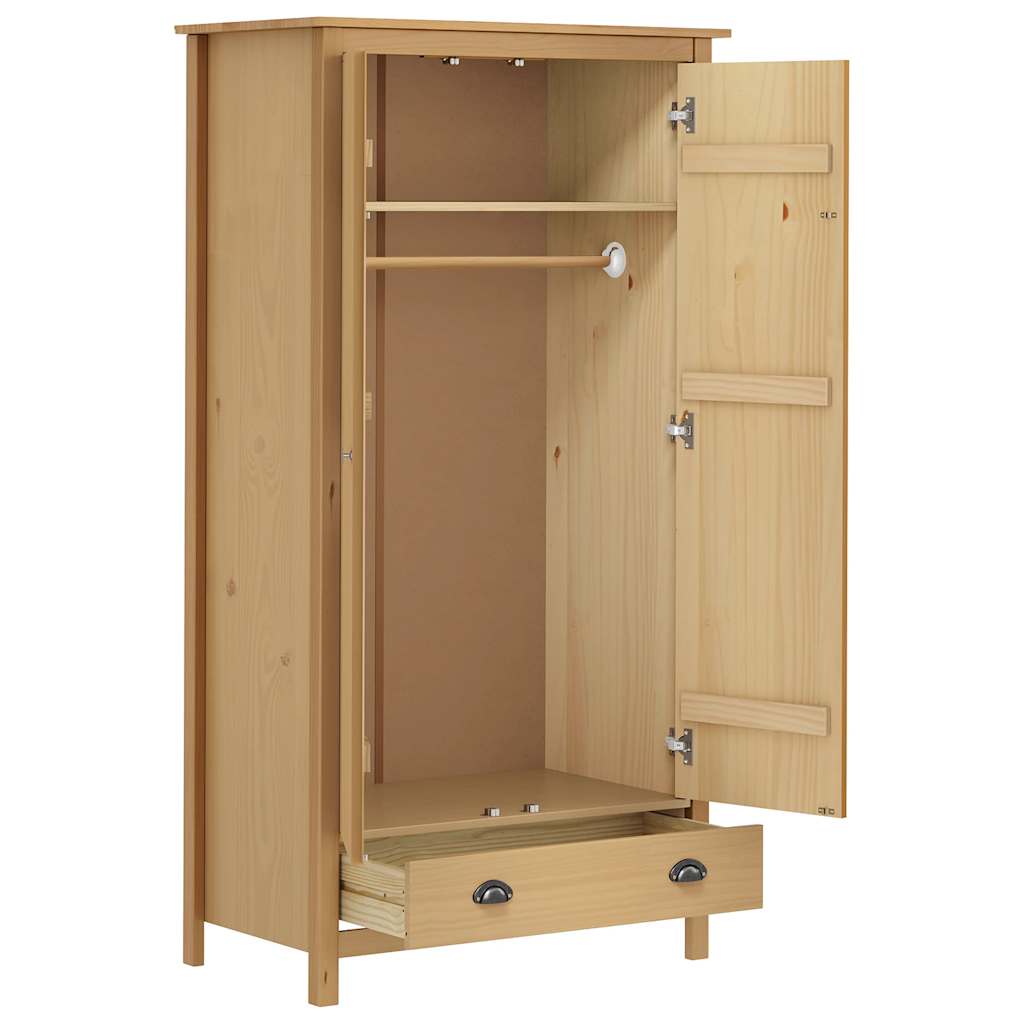 Șifonier cu 2 uși Hill, 89x50x170 cm, lemn masiv de pin