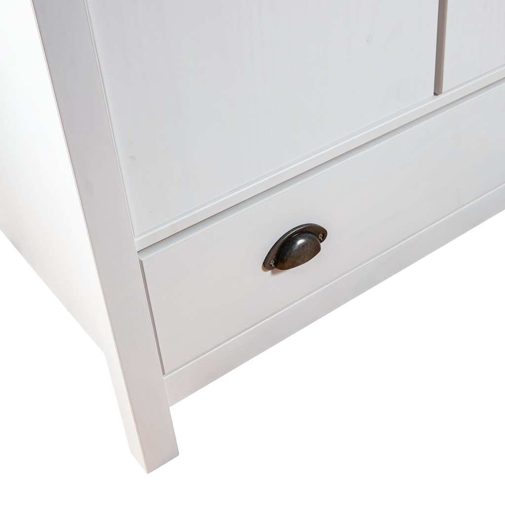 Șifonier cu 2 uși Hill, alb, 89x50x170 cm, lemn masiv de pin