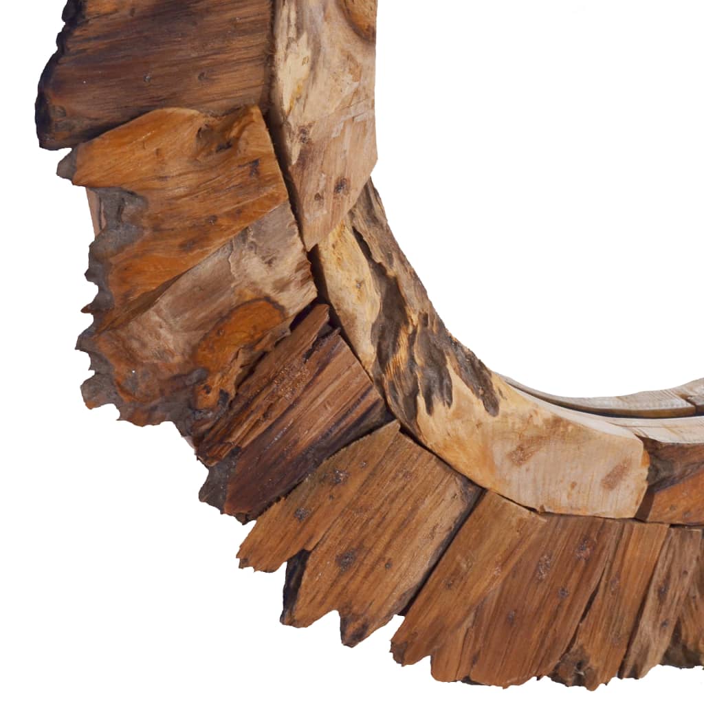 Oglindă de perete, 60 cm, tec, rotund