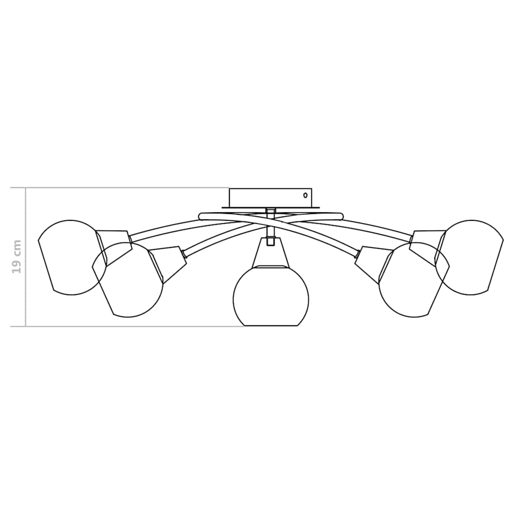 Lustră cu abajururi din ceramică, 5 becuri E14, alb, glob