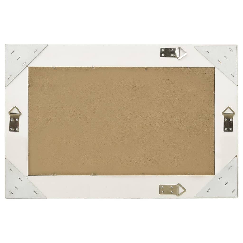 Oglindă de perete în stil baroc, alb, 60 x 40 cm