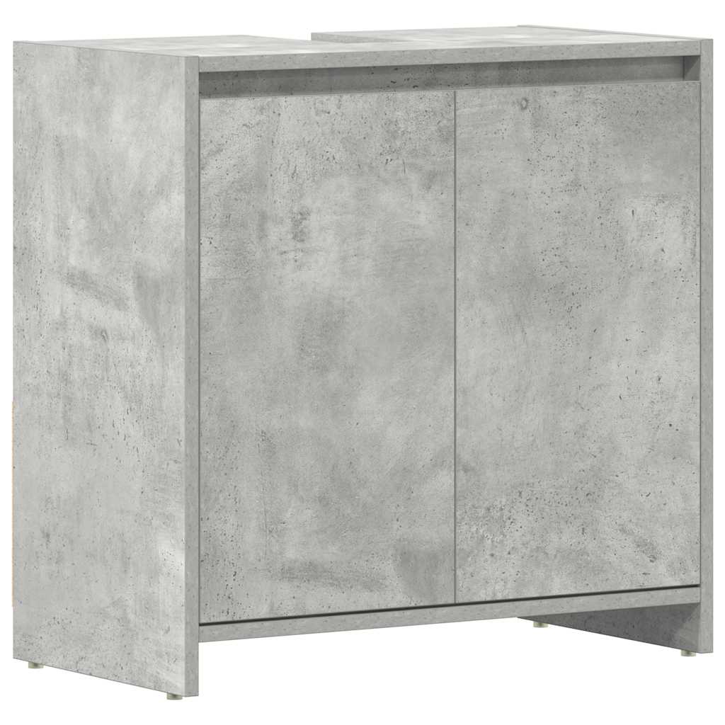 Dulap de baie, gri beton, 60x33x61 cm, lemn prelucrat