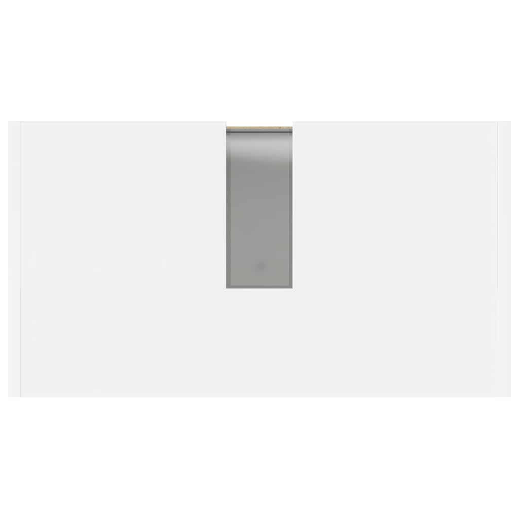 Dulap de baie, alb extralucios, 60x33x61 cm, lemn prelucrat