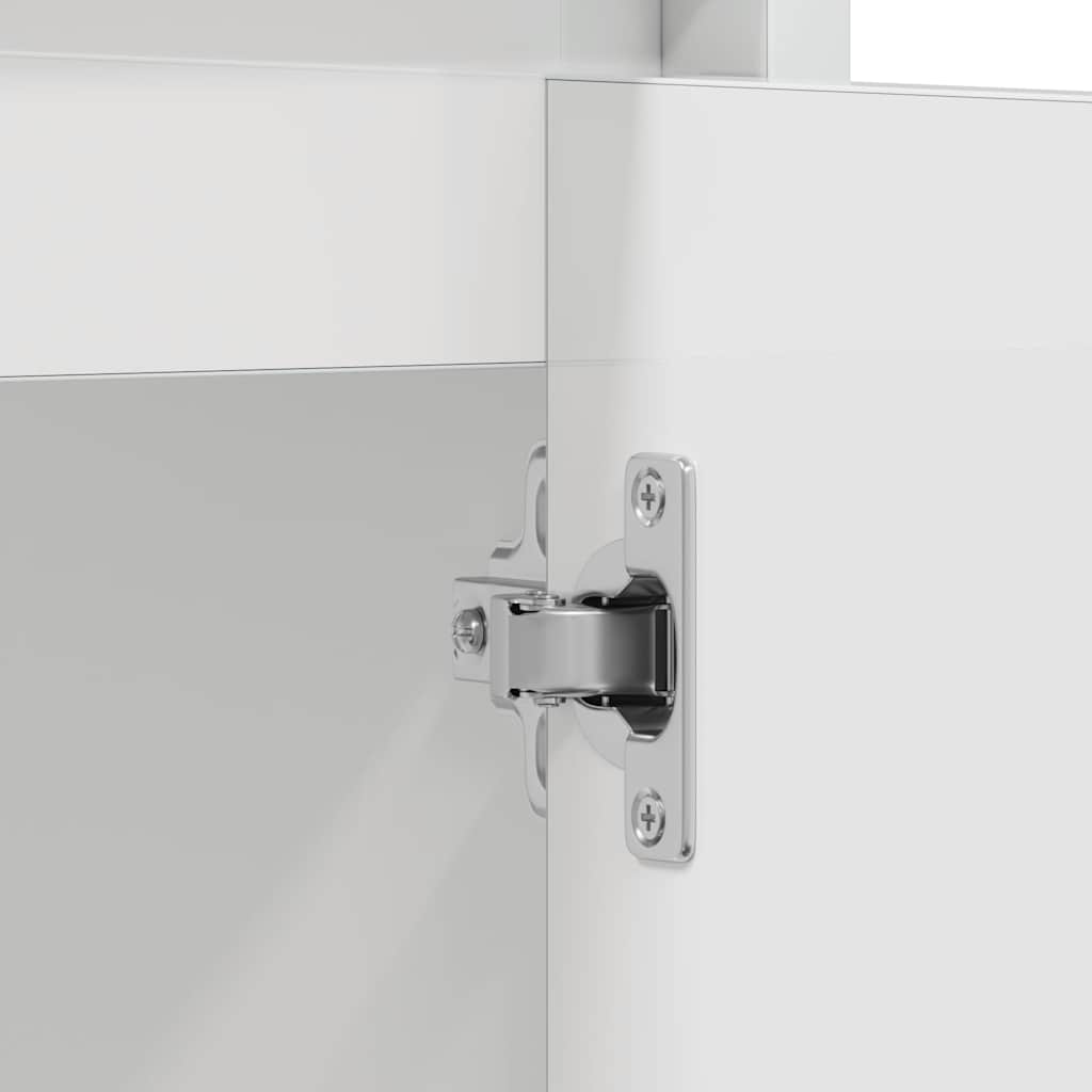 Dulap de baie, alb extralucios, 60x33x61 cm, lemn prelucrat