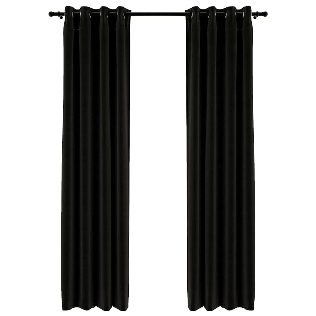 Perdele opace, aspect pânză, 2 buc., antracit, 140 x 245 cm