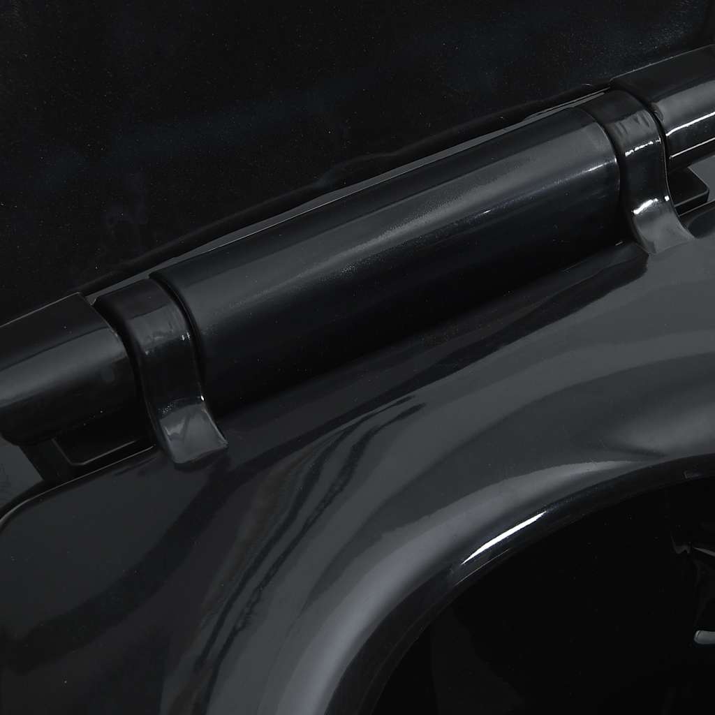 Toaletă fără bord 7 cm înălțime suplimentară închidere ușoară ceramică neagră