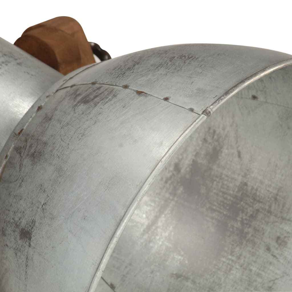 Lampă de podea, argintiu, lemn masiv de mango, E27