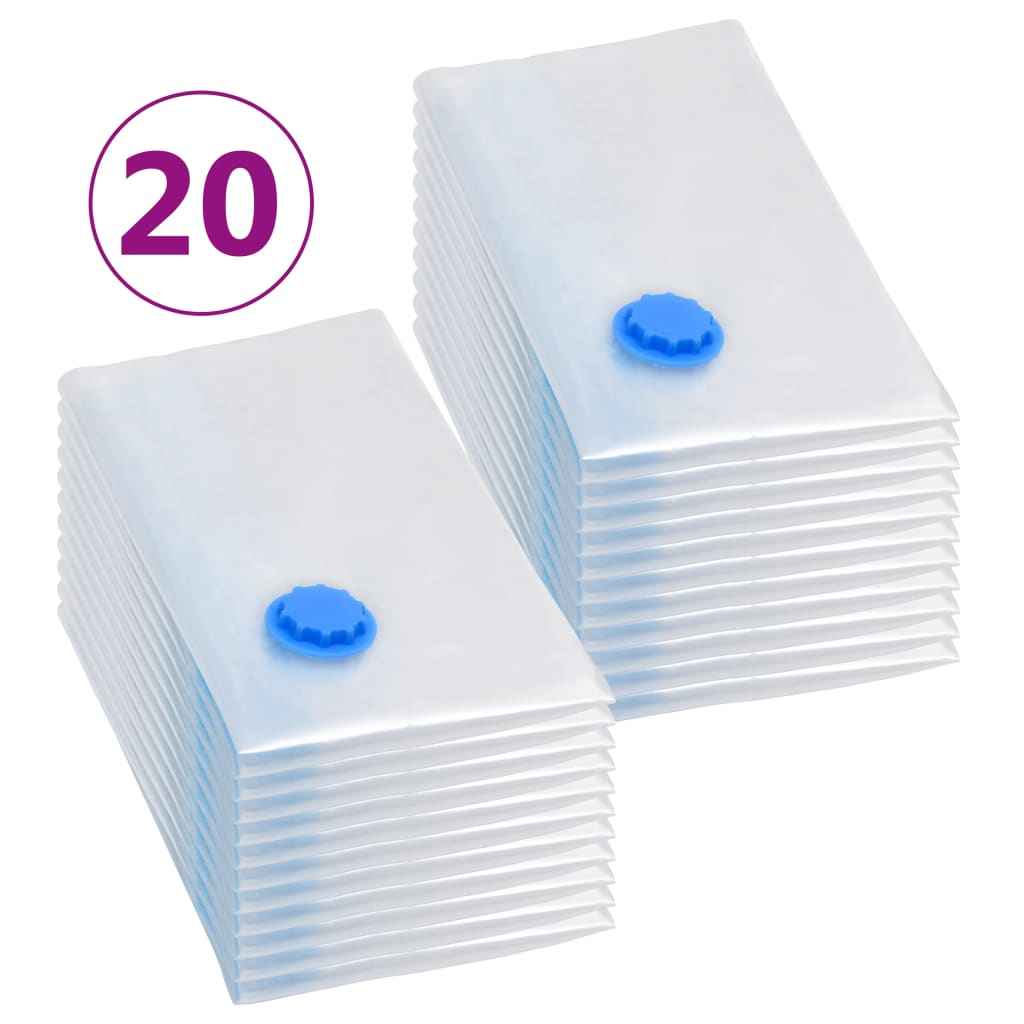 Saci vidați îmbrăcăminte depozitare voiaj, 20 buc., 80x60 cm