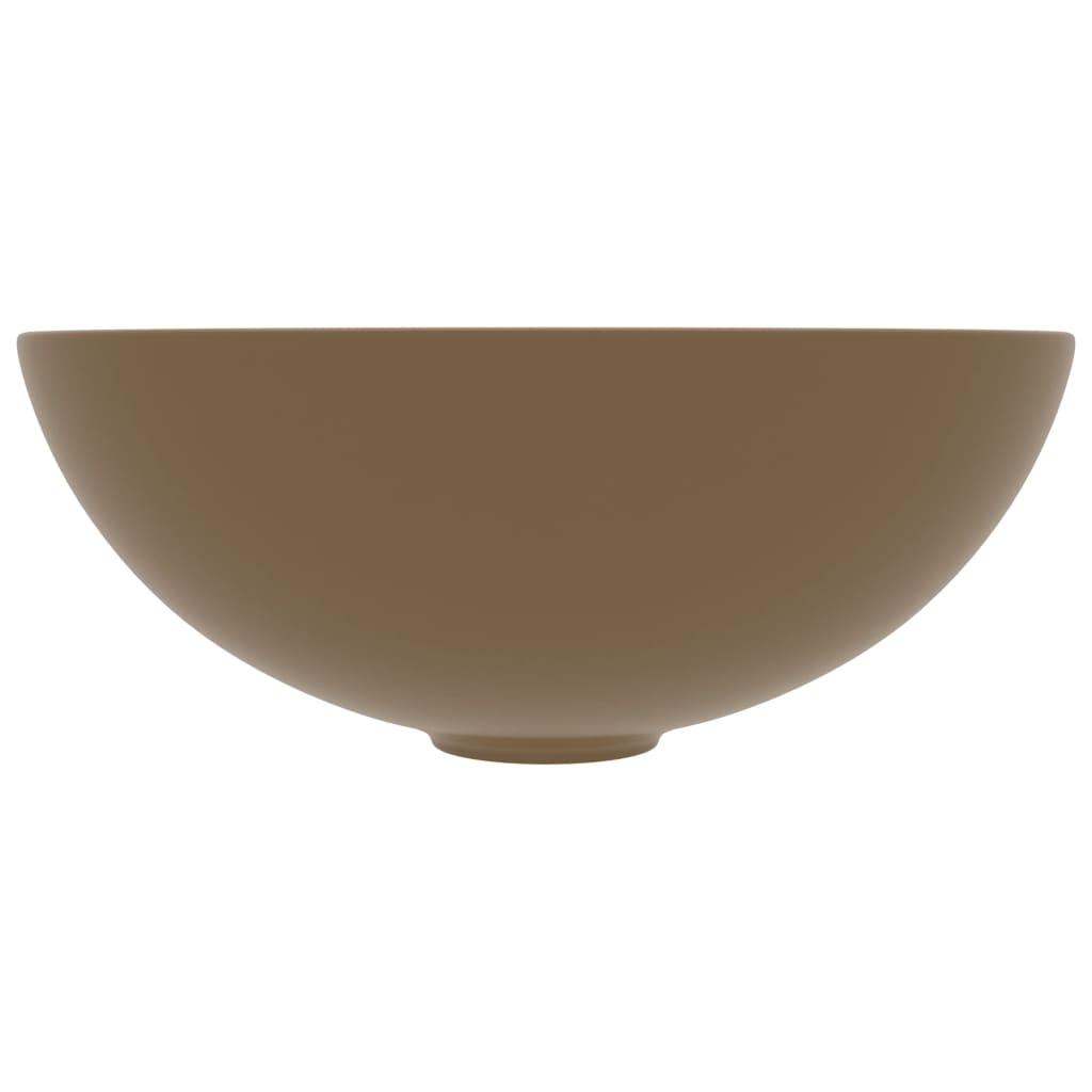 Chiuvetă de baie, crem mat, ceramică, rotund