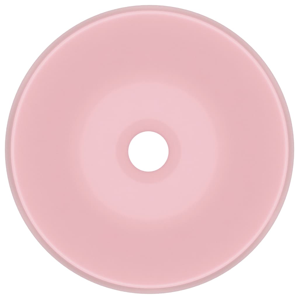 Chiuvetă de baie lux roz mat 40x15 cm ceramică rotund