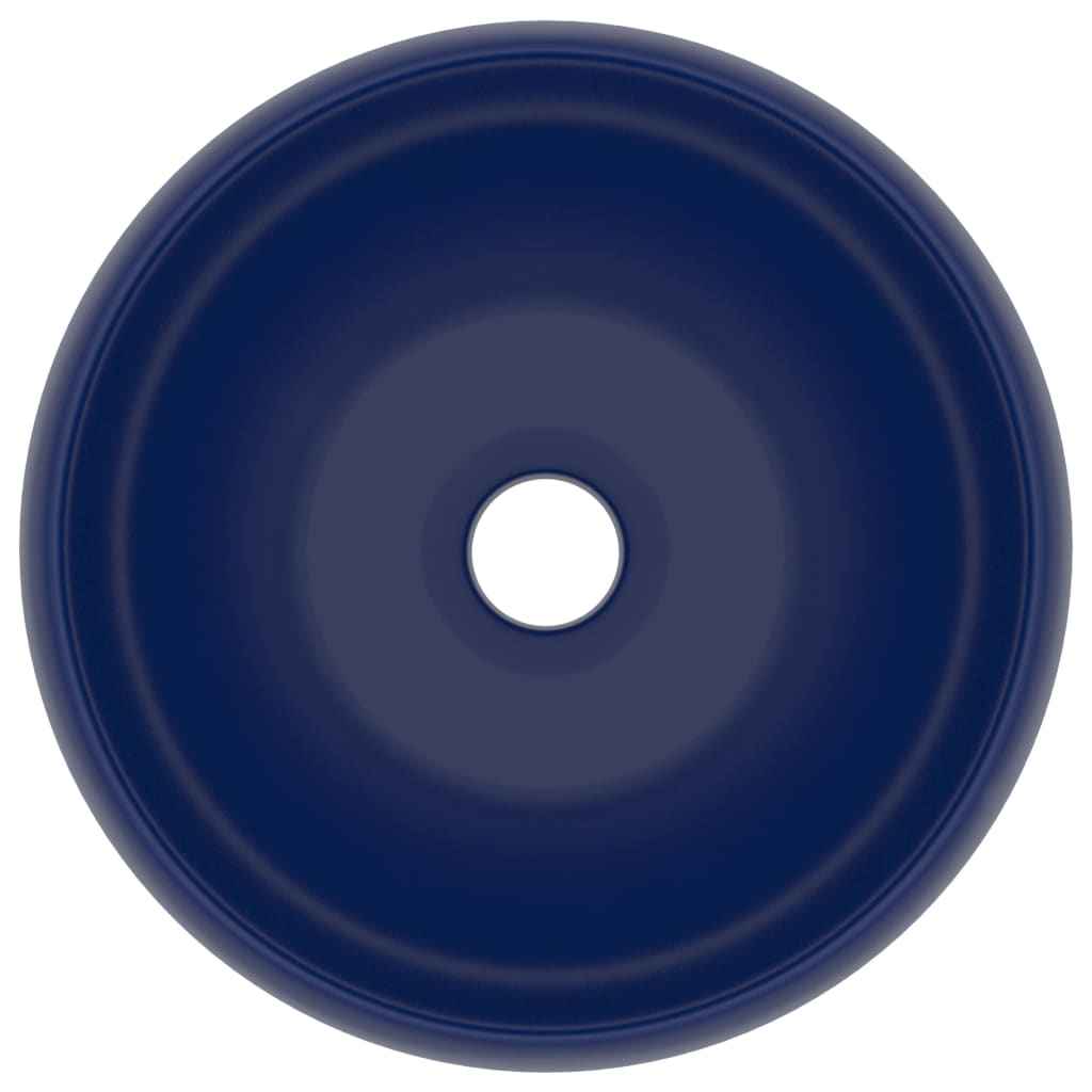 Chiuvetă baie lux albastru închis mat 40x15 cm ceramică rotund