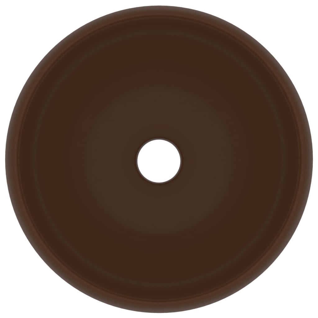 Chiuvetă de baie lux maro închis mat 40x15 cm ceramică rotund