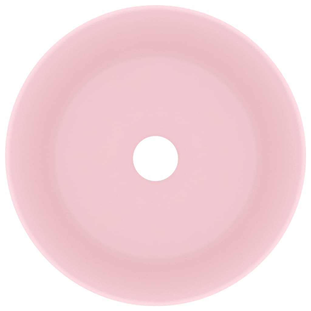 Chiuvetă de baie lux, roz mat, 40x15 cm, ceramică, rotund