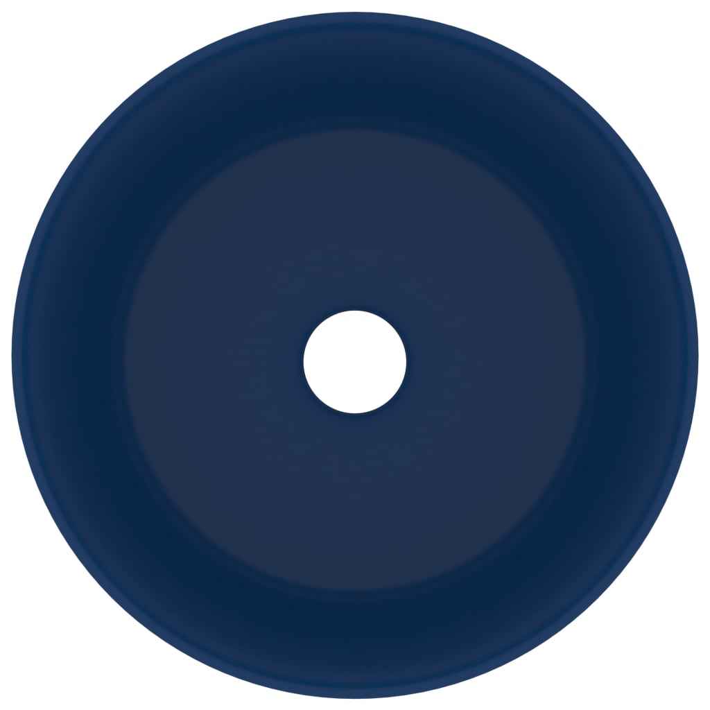 Chiuvetă baie lux albastru închis mat 40x15 cm ceramică rotund