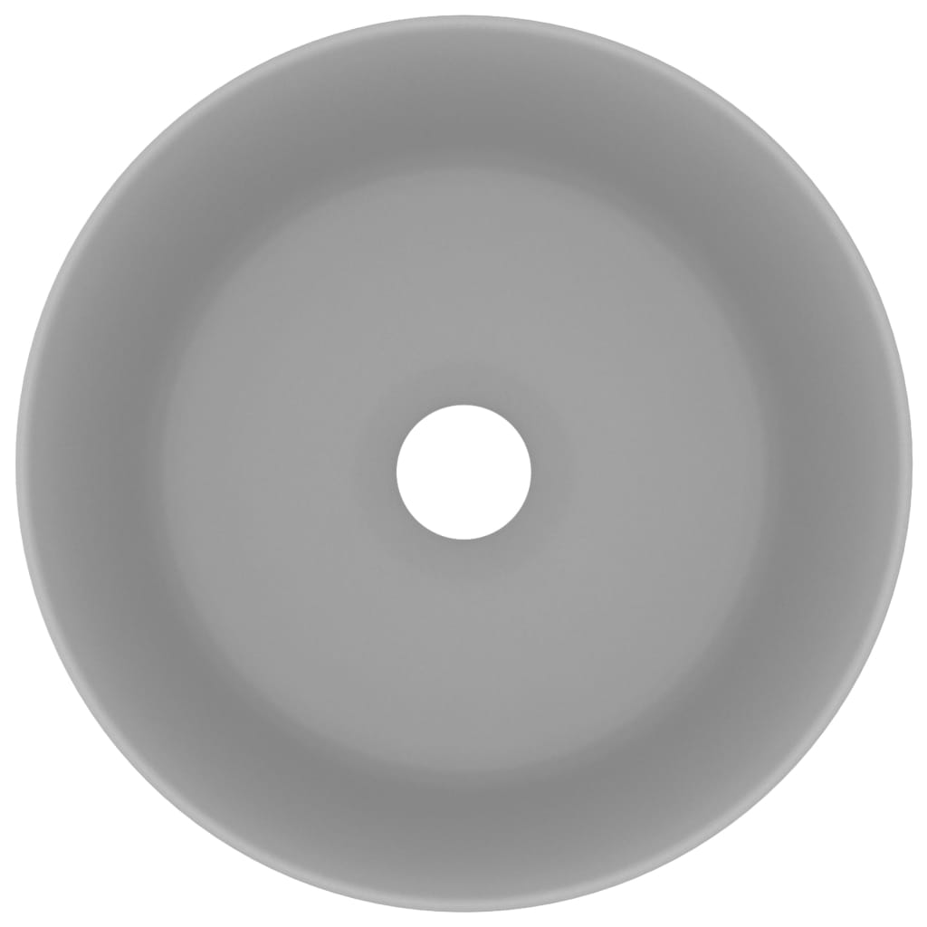 Chiuvetă baie lux gri deschis mat 40x15 cm ceramică rotund