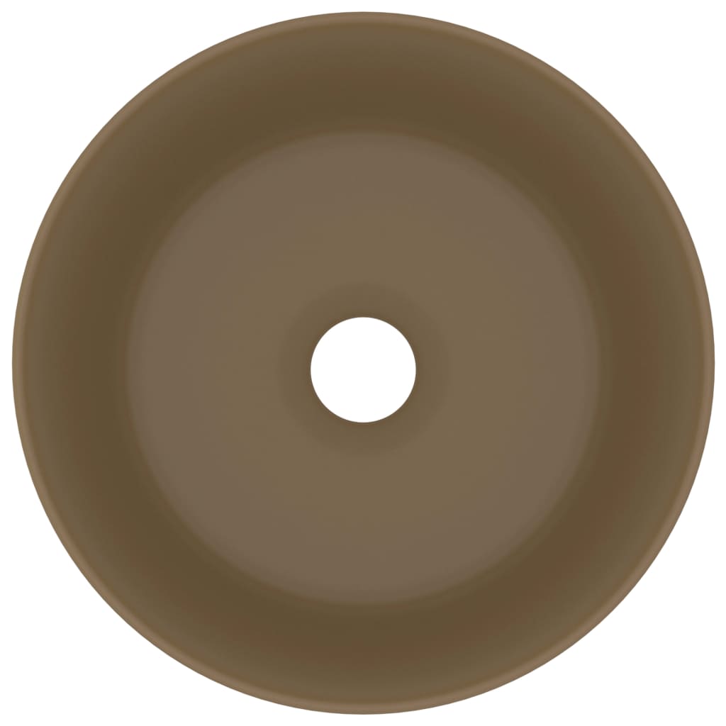 Chiuvetă baie lux, crem mat, 40x15 cm, ceramică, rotund