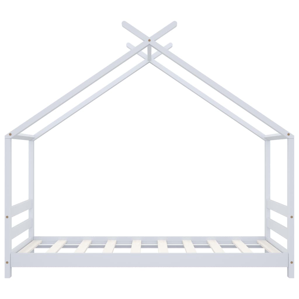 Cadru pat de copii, alb, 80 x 160 cm, lemn masiv de pin