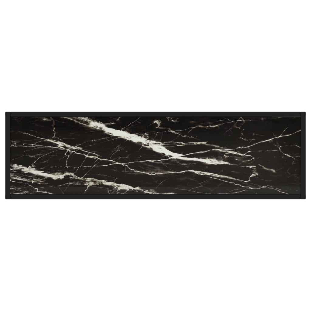 Masă consolă, negru, 120x35x75 cm, sticlă securizată