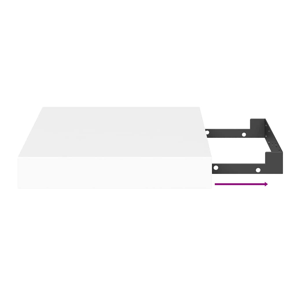 Rafturi de perete suspendate, 4 buc., alb, 23x23,5x3,8 cm, MDF