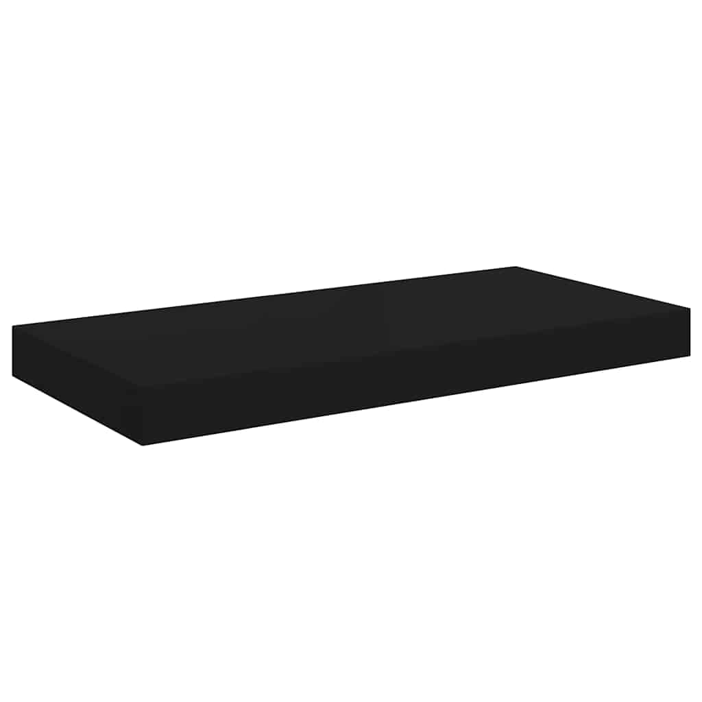 Rafturi de perete suspendate, 2 buc., negru, 50x23x3,8 cm, MDF