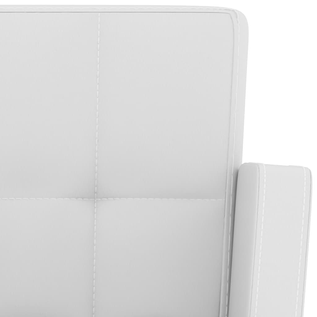 Scaune de bar, 2 buc., alb, piele ecologică