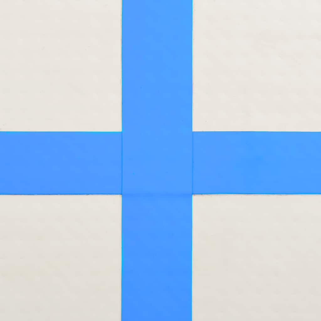 Saltea gimnastică gonflabilă cu pompă albastru 400x100x20cm PVC