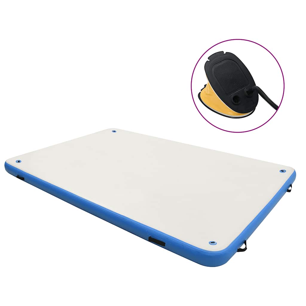 Punte plutitoare gonflabilă, albastru și alb, 300x150x15 cm