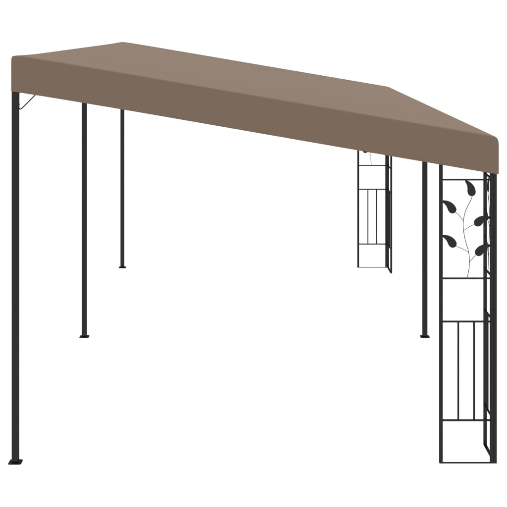 Pavilion montat de perete, gri taupe, 6 x 3 x 2,5 m